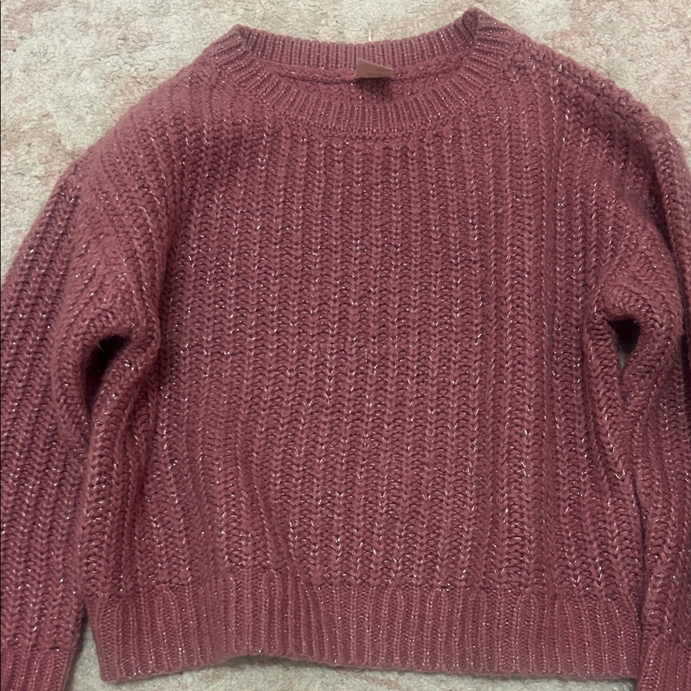 OshKosh B'gosh Girls' Ribbed Crewneck Sweater - Mauve Pink